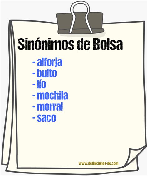 sinónimos de bolsa.